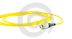 Optical Fiber Cable patch cord for network switch isolated on white background