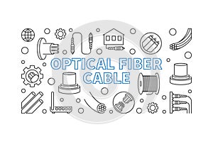 Optical Fiber Cable vector outline concept illustration