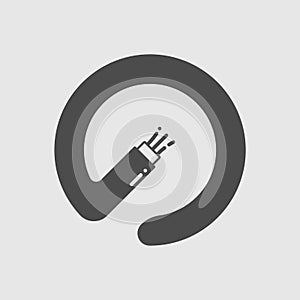 Optical fiber iconisolated on white background. Vector illustration.