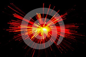 Optical fiber light explosion effect