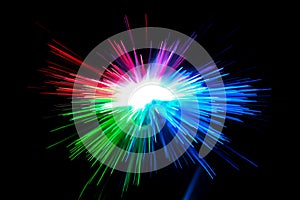 Optical fiber light explosion effect