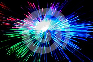 Optical fiber light explosion effect