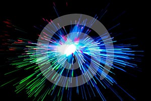 Optical fiber light explosion effect