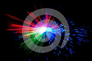 Optical fiber light explosion effect