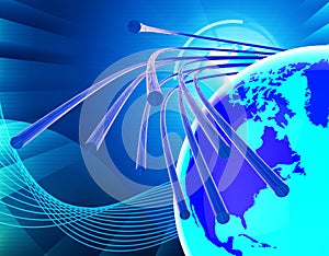 Optical Fiber Network Means World Wide Web And Communicating