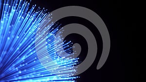 Optical fiber sheaf abstract background. Glowing bundle of Optic cables