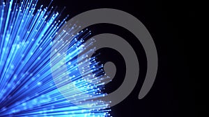 Optical fiber sheaf abstract background. Glowing bundle of Optic cables