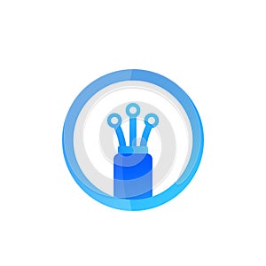 Optical fibre, bandwidth vector icon