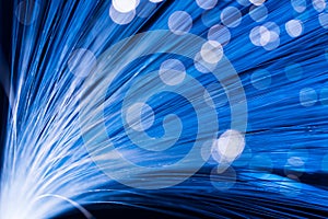 Optical fibre in blue