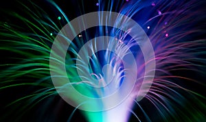 Optical fibres abstract blurred technology background