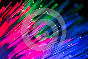 Optical fibres abstract blurred technology background