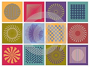 Optical geometric shapes, visual illusion