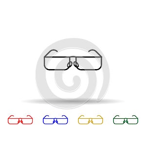 Optical glasses multi color icon. Simple thin line, outline vector of eye care icons for ui and ux, website or mobile application