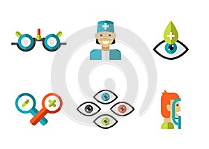 Optical Icons, Ophthalmology set, Vector