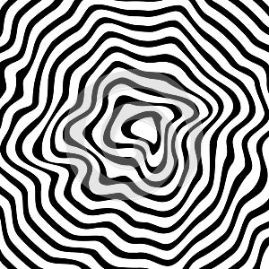 Optical illusion. Abstract lines background. Geometric Black and White. Line pattern. Eps10 vector