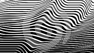 Optical illusion. Abstract lines background. Geometric Black and White. Line pattern. Eps10 vector