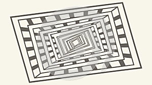 Optical Illusion Abstract Tunnel Corridor Pattern, vector design Generative AI