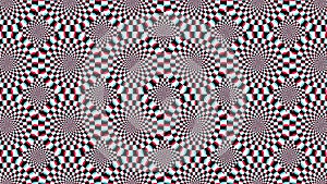 Optical Illusion Background. Spin Circles Seamless Pattern