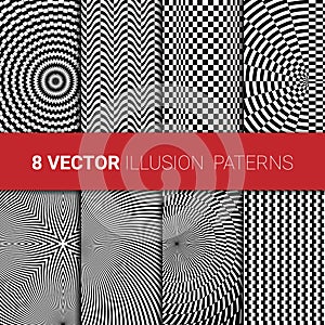 Optical illusion backgrounds set