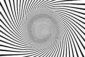 Optical illusion black and white twisted abstract background.
