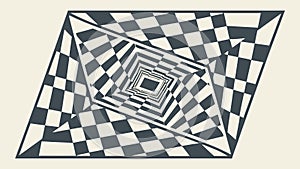 Optical Illusion Checkerboard: Dynamic Abstract Geometric Pattern vector design Generative AI