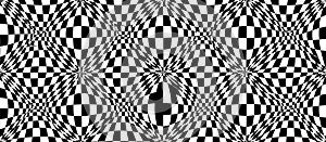 Optical Illusion Checkered Pattern â Black and White Abstract