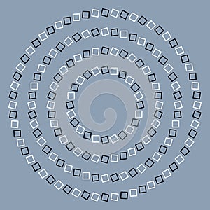 Optical illusion effect, op art vector abstract background.