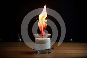 optical illusion of a flickering candle, with the flame appearing to dance and flicker