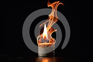 optical illusion of a flickering candle, with the flame appearing to dance and flicker