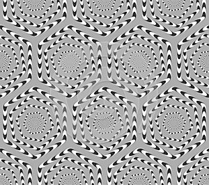 Optical Illusion flow hexagon pattern