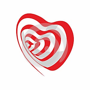Optical illusion heart deep distortion symbol of love