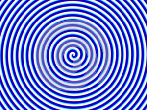 Optical Illusion Hypno Blue White Spiral Single