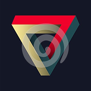 Optical illusion - infinite Penrose triangle. photo