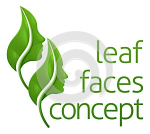 Optical Illusion Leaf Faces Concept