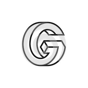 Optical Illusion Letter G geometric Logo