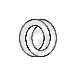 Optical Illusion Letter O bending Logo