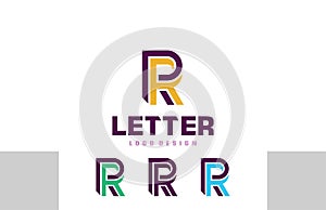 Optical illusion Logo Letter R geometric