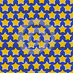 Optical illusion seamless pattern of moving stars