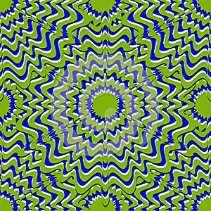 Optical illusion seamless pattern. Moving visual hypnotic