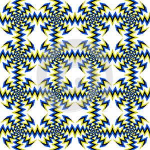 Optical Illusion Spin Cycle, Abstract Vector Pattern.