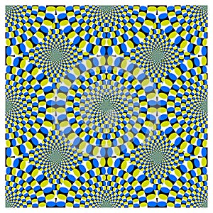Cerchi colorati rappresentano l'effetto di movimento.