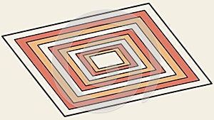 Optical illusion square tile. Geometric abstract vector art, vector design Generative AI