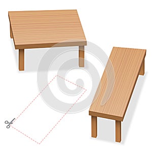 Optical Illusion Tables Same Size Cut Out Compare photo