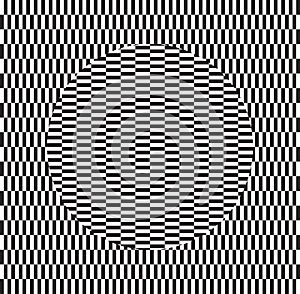 Optical illusion of torsion and rotation movement. Dynamic effect.