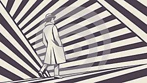 Optical Illusion Tunnel: Perspective Abstract Geometry, vector design Generative AI