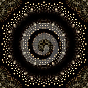 Optical illusion twinkling star mandala photo