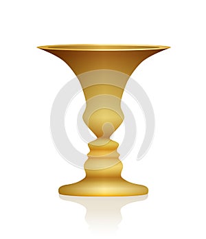 Optical Illusion Vase Faces Golden Chalice