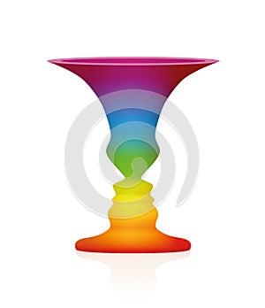 Optical Illusion Vase Faces Rainbow Colored