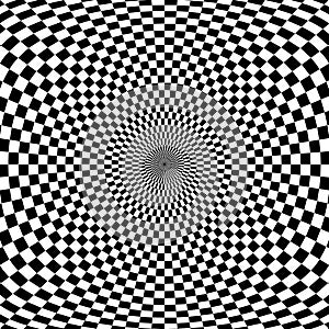 Optical illusion vector. Checker texture