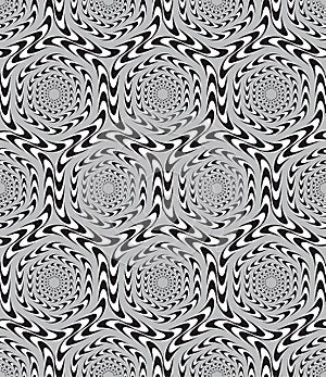 Optical Illusion, Vector Seamless Pattern Background.